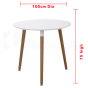 VIVA DINING TABLE OVAL WHITE NATURAL BEECH WOOD 100 x 75CM
