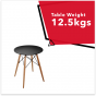 REPLICA EAMES DSW EIFFEL DINING TABLE ROUND BLACK NATURAL BEECH WOOD 80 x 72CM