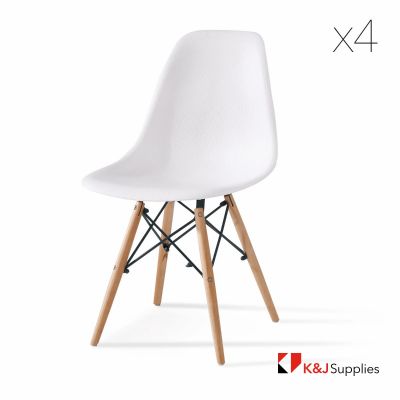 REPLICA EAMES DSW EIFFEL DINING CHAIR KIDS WHITE NATURAL BEECH WOOD 4 PACK 