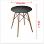 REPLICA EAMES DSW EIFFEL DINING TABLE ROUND BLACK NATURAL BEECH WOOD 80 x 72CM